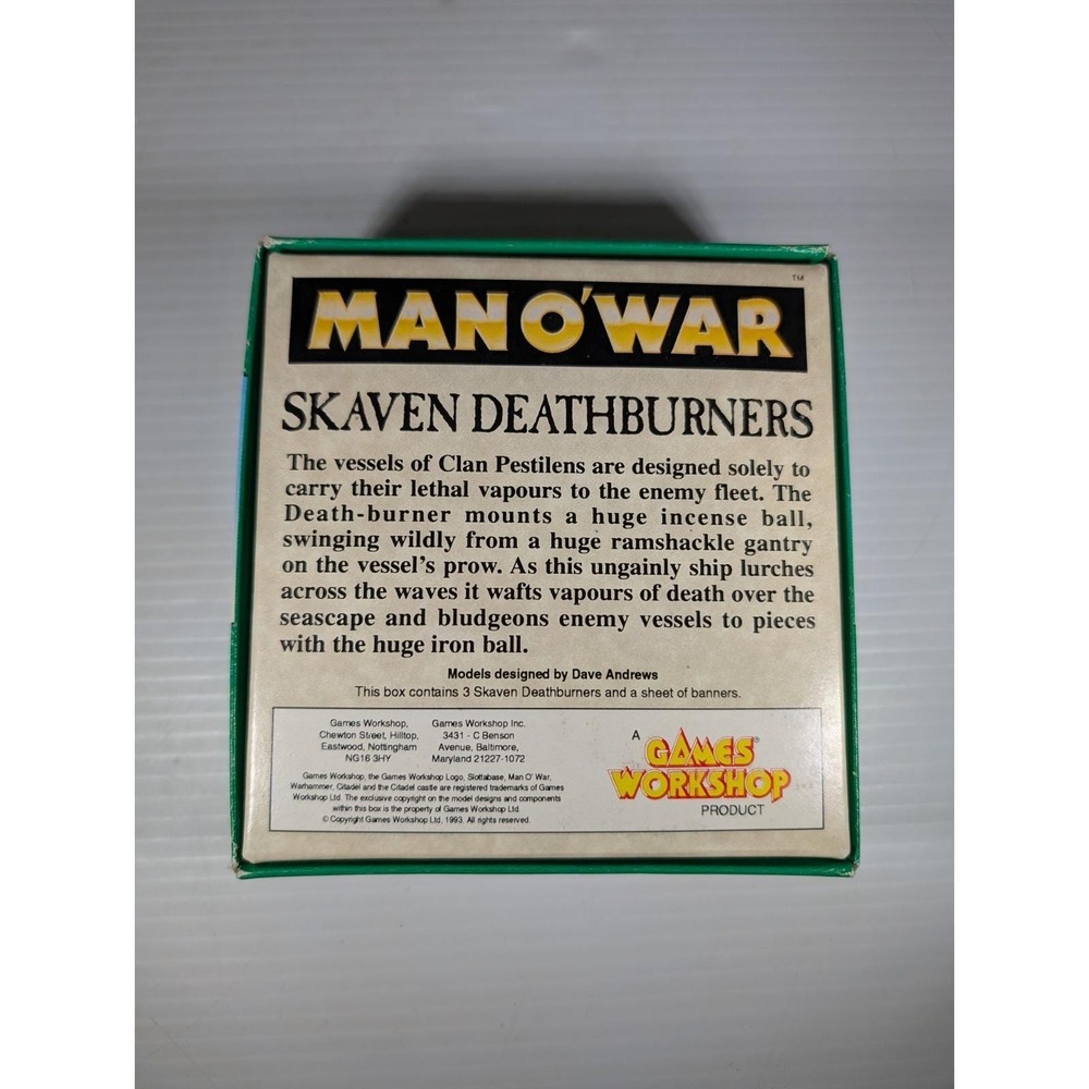 Games Workshop Man O' War Skaven Deathburners GW Miniatures Metal Rare HTF 1993 - Picture 5 of 6
